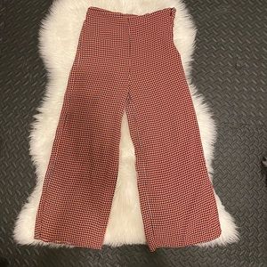 Forever 21 Wide Leg Crop Patterned Pant Size Medium